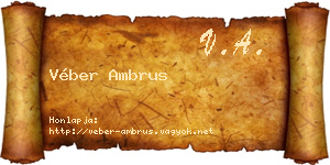 Véber Ambrus névjegykártya